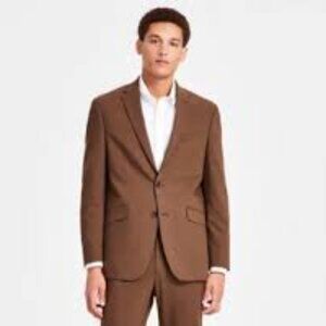 Kenneth Cole Reaction Mens Techni-Cole Slim-Fit Str Caramel 36R
